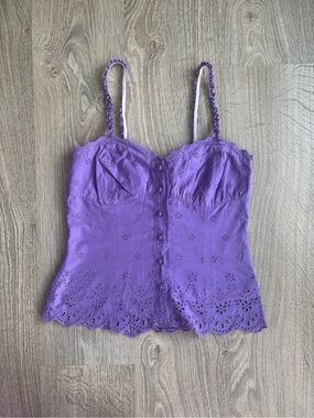 Talula Eyelet Button-Front Cami Top